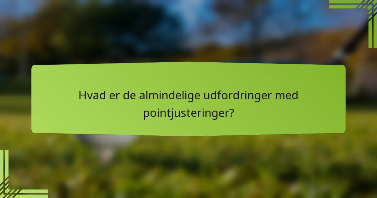Hvad er de almindelige udfordringer med pointjusteringer?